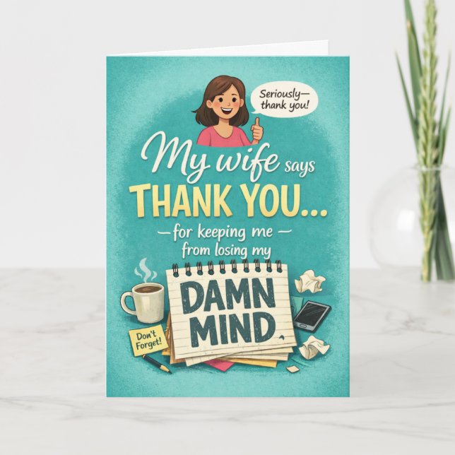 Funny Admin Pro Day Appreciation From the Wife Card (Front)