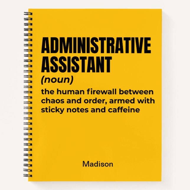 Funny Administrative Assistant Definition (B3) Notebook (Front)