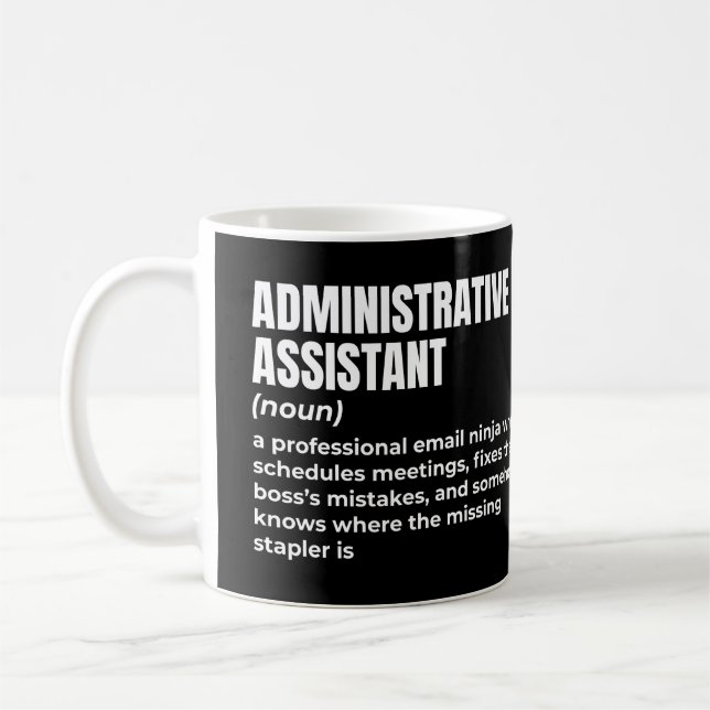 Funny Administrative Assistant Definition Coffee Mug (Left)