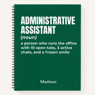 Funny Administrative Assistant Definition (W5) Notebook