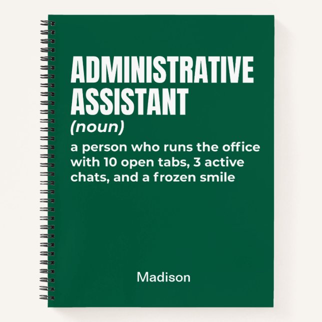 Funny Administrative Assistant Definition (W5) Notebook (Front)