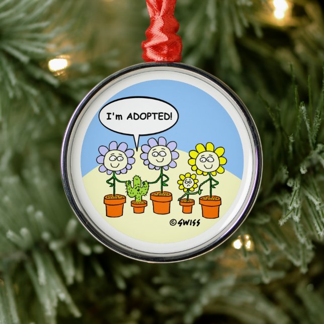Funny Adopted Cartoon Christmas Tree Ornament (Tree)