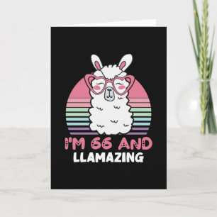 Funny Adorable Llama 66th Birthday Gift For Women Card