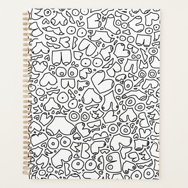 Funny adult breast pattern planner (Front)