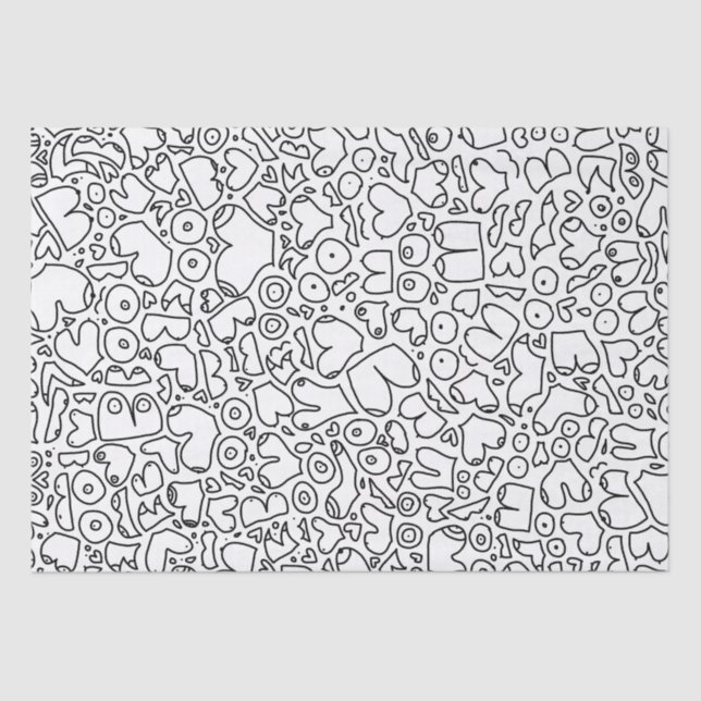 Funny adult breast pattern tissue paper (Front)