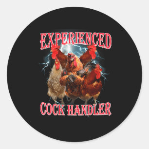 Funny Adult Humor Experienced Handler Inappropriat Classic Round Sticker