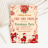 Funny Adult Santa Hos Friendsmas Christmas Party