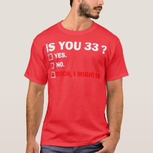 Funny Adult thirtythree 33 Years Old Birthday Gift T-Shirt