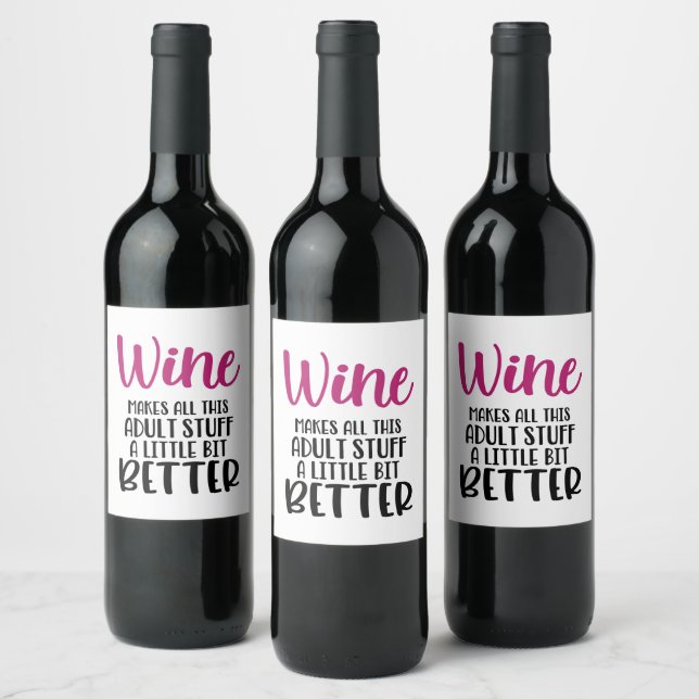 Funny adult Wine Label (Bottles)
