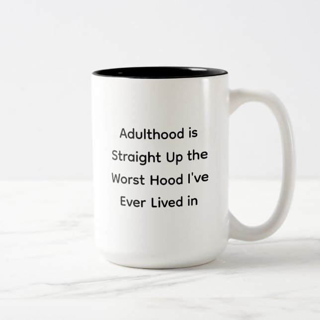 Funny Adulthood Humour Saying Gift Christmas Gag Two-Tone Coffee Mug (Right)