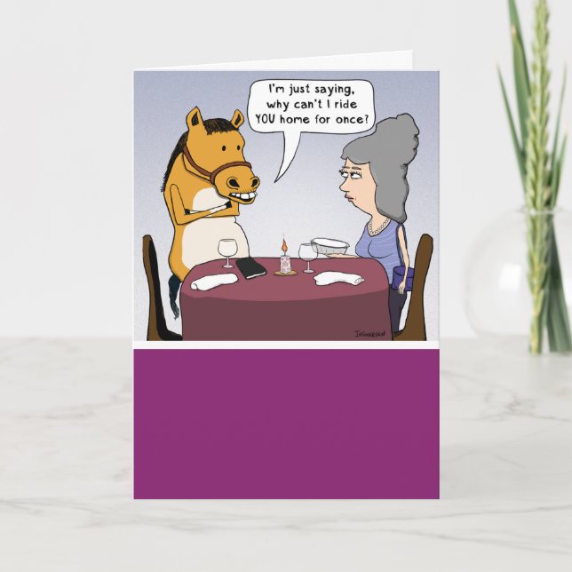 Funny Adventurous Horse Birthday Card (Front)