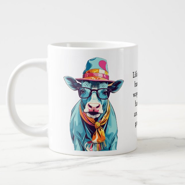 Funny Advice From A Cow Large Coffee Mug (Left)