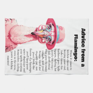 Funny Advice From A Flamingo Kitchen Towel