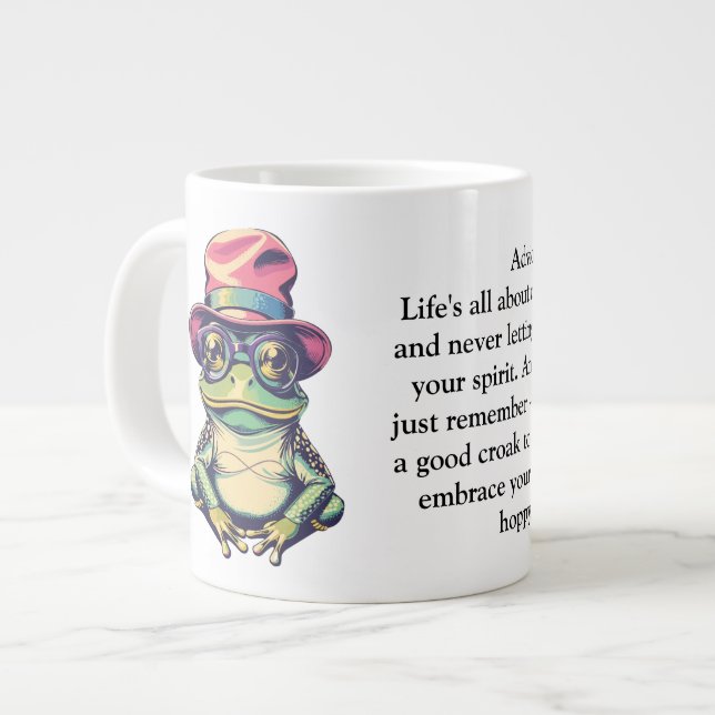 Funny Advice From A Frog Large Coffee Mug (Front Left)