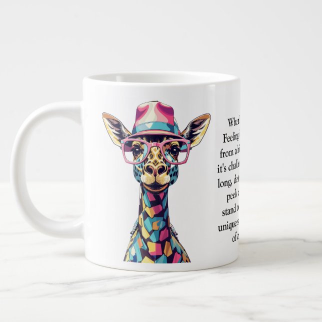 Funny Advice From A Giraffe Large Coffee Mug (Left)
