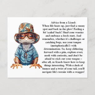 Funny Advice From A Lizard Postcard