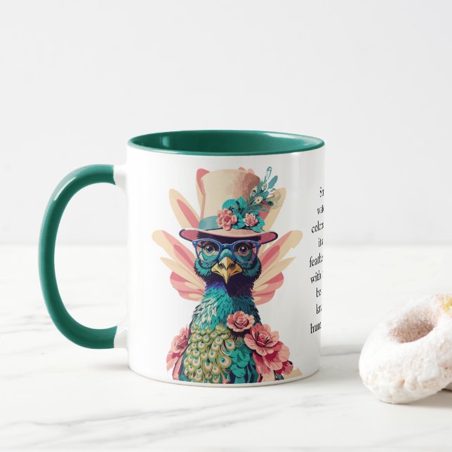 Funny Advice From A Peacock Mug (With Donut)