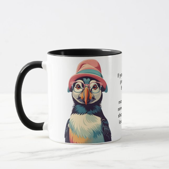 Funny Advice From A Puffin Mug (Left)