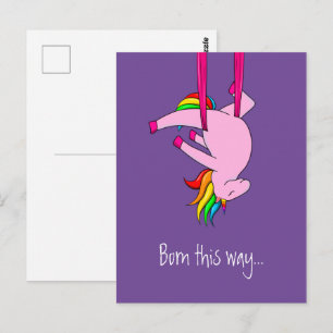 Funny Aerial Silks Unicorn Born This Way Postcard