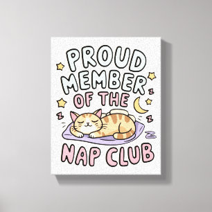 Funny & Aesthetic "Nap Club" Canvas Print