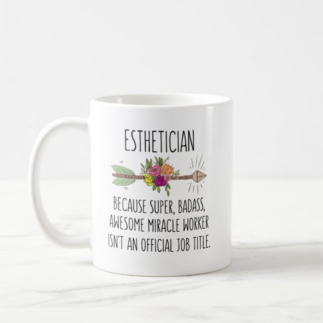 Funny Aesthetician Beautician Gift Idea Coffee Mug (Left)
