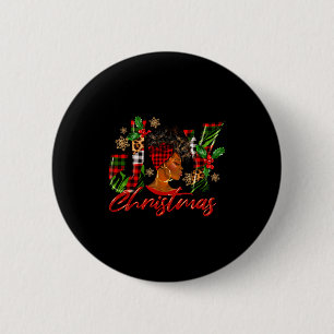 Funny African American Joy Christmas Black Woman A 2 Inch Round Button