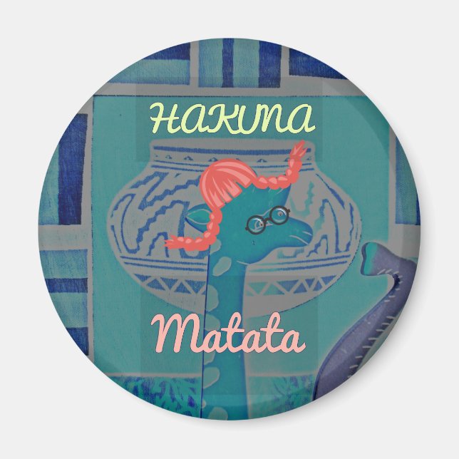 Funny African Giraffe Print Magnet (Front)
