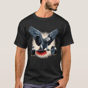 Funny African Grey Parrot Deadlift Weightlifting T-Shirt
