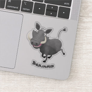 Funny african warthog pig cartoon illustration
