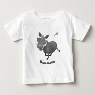 Funny african warthog pig cartoon illustration baby T-Shirt