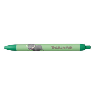 Funny african warthog pig cartoon illustration black ink pen