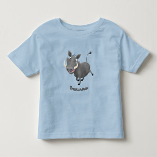 Funny african warthog pig cartoon illustration toddler t-shirt