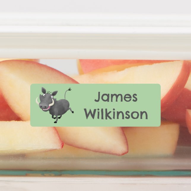 Funny African warthog pig cartoon personalized (Affixed)