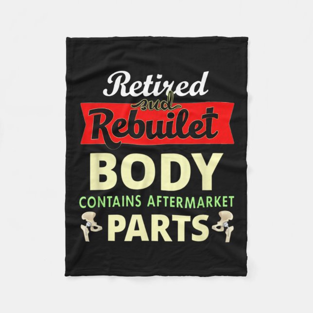 Funny After Hip Surgery Recovery Bionic Hip Replac Fleece Blanket (Front)