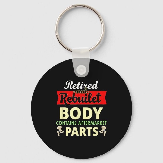 Funny After Hip Surgery Recovery Bionic Hip Replac Keychain (Front)