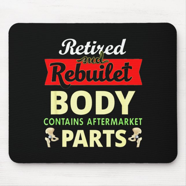 Funny After Hip Surgery Recovery Bionic Hip Replac Mouse Pad (Front)