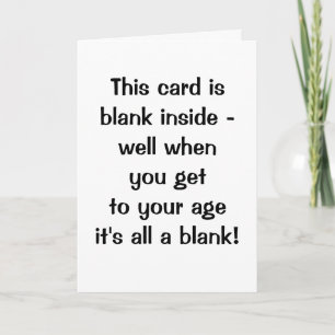 Funny Age Blank Happy Birthday Card