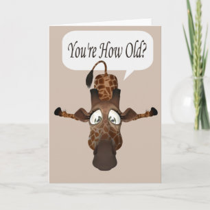 Funny Age Giraffe Birthday Card