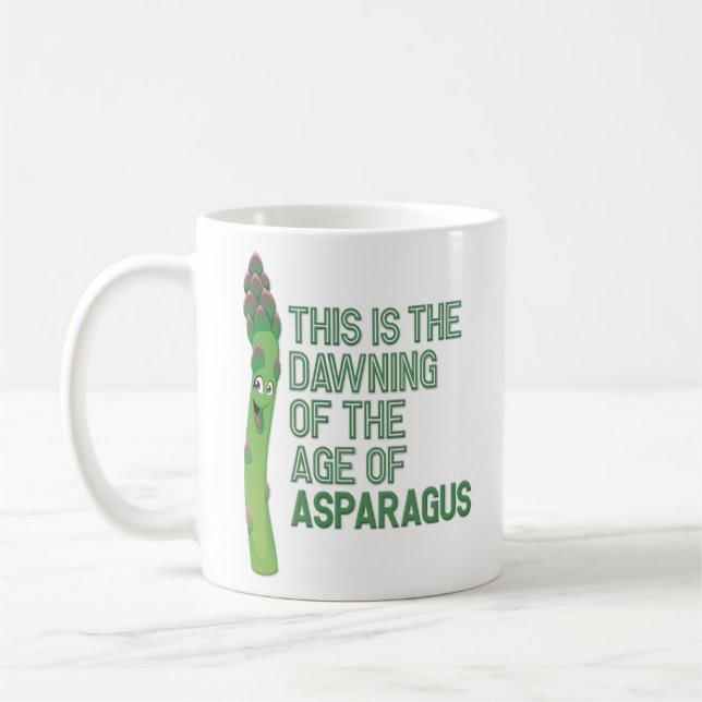 Funny “Age of Asparagus” Coffee Mug (Left)