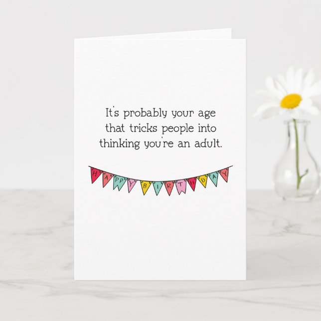 Funny Ageing Getting Old Happy Birthday  Card (Small Plant)