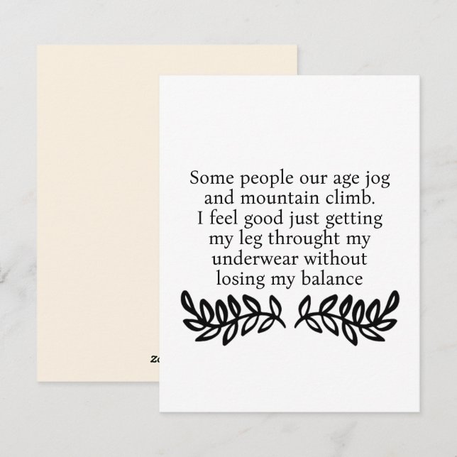 Funny Aging Humor Birthday Card for Friends (Front/Back)