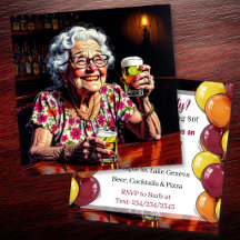 Funny Aging Humour Saloon Birthday Party