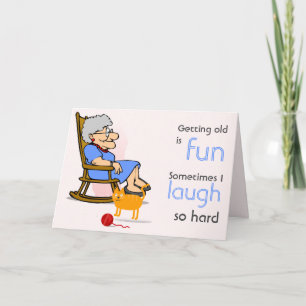 Funny Aging Old Woman Over the Hill Card