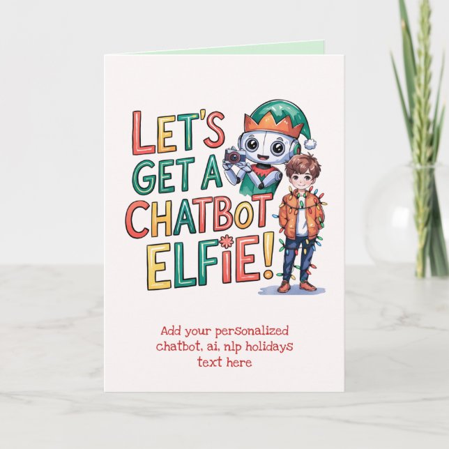 Funny Ai Chatbot Elf Carte de voeux Entreprise (Devant)