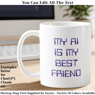 Funny AI/Chatbot Geeky Tech Enthusiast Custom Prpl Coffee Mug