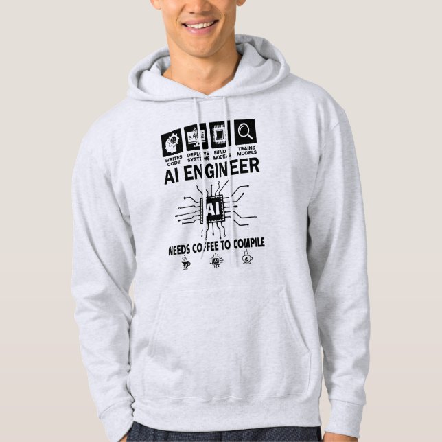 Funny AI Engineer Coding Programmer Developer Tech Hoodie (Front)