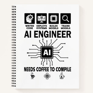 Funny AI Engineer Lover Needs Coffee To Compile Notebook