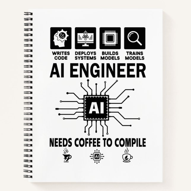 Funny AI Engineer Lover Needs Coffee To Compile Notebook (Front)
