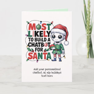 Funny Ai Père Noël Chatbot Carte de voeux Entrepri