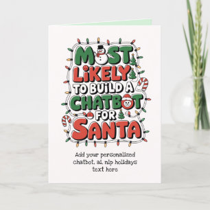 Funny Ai Père Noël Chatbot Carte de voeux Entrepri
